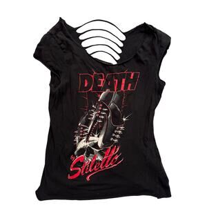 Death by Stilleto Distressed Tee